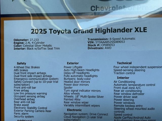 2025 Toyota Grand Highlander XLE