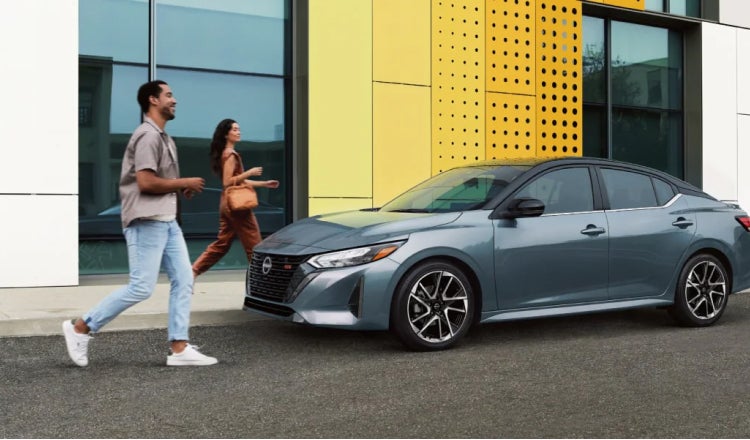 Couple walking towards car